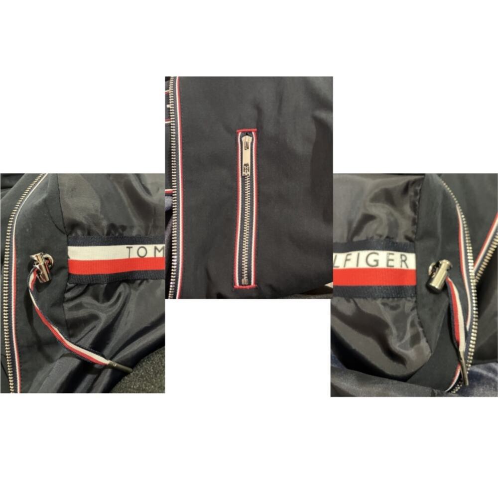 Tommy Hilfiger Women's Navy Full Zip Storm Jacket w/ Hood Pockets | Size L EUC - Picture 15 of 16
